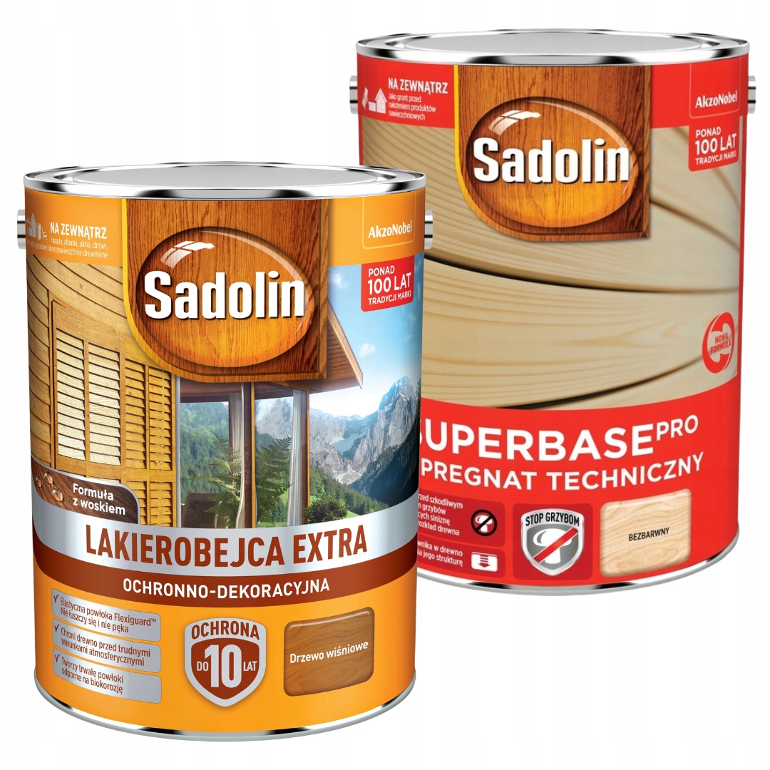 Sada Sadolin Extra Laková Farba 5 L Čerešňové Drevo Sadolin Superbase 5 L