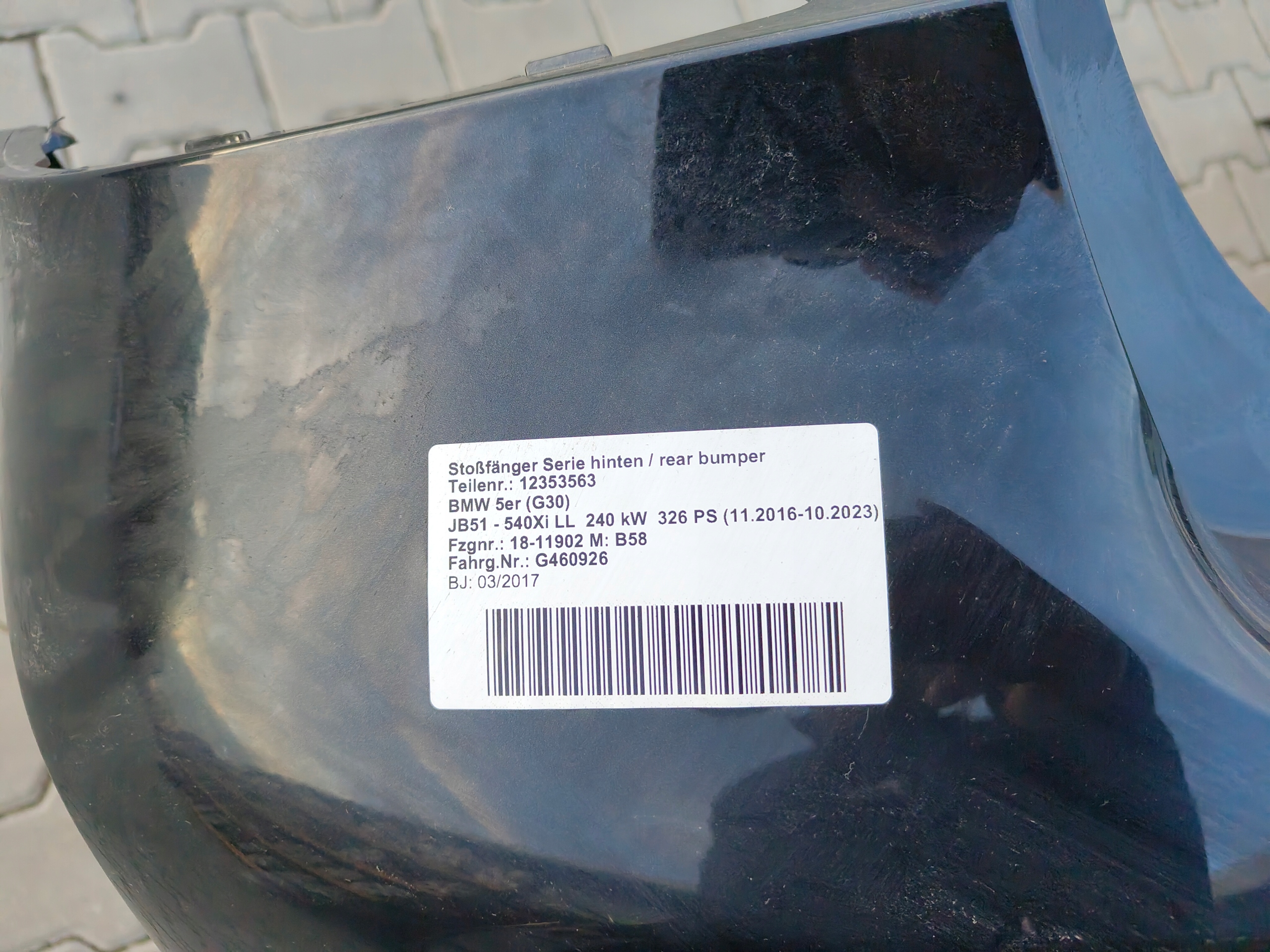 BMW 5 G30 bumper rear part rear 475