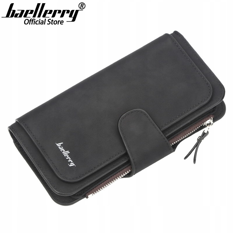 

Portfel Damski Pojemny Organizer Skóra Czarny W90F