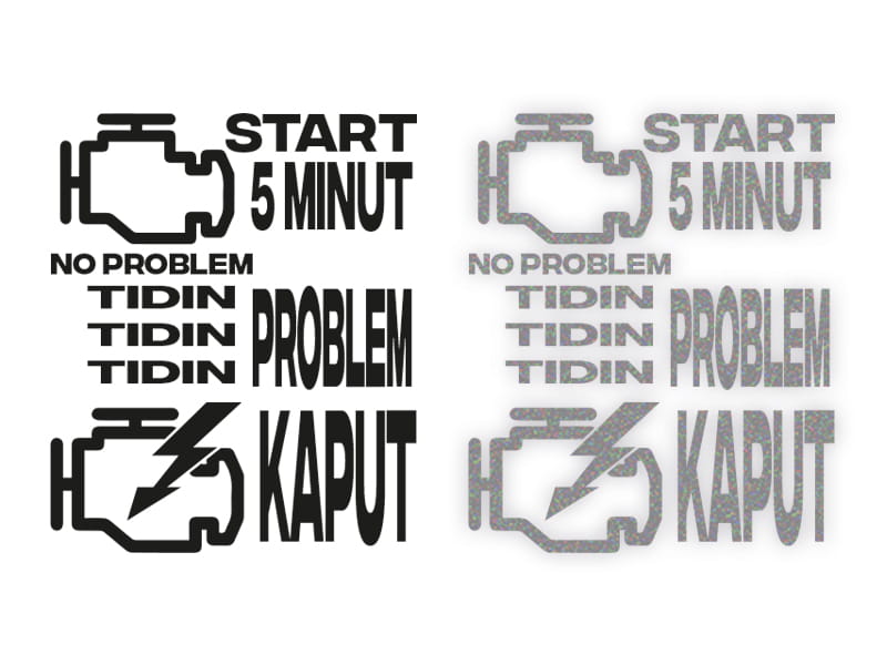 Engine Start no problem - Naklejka na samochód na auto ODBLASKOWA