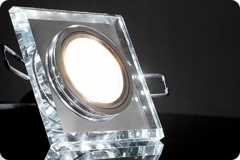 OCZKO OPRAWA HALOGEN SUFITOWY DO ŻARÓWKI LED GU10 Z TAŚMĄ PASKIEM LED SZKŁO Marka Decorya