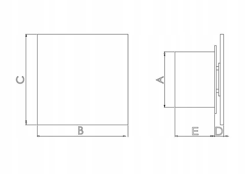 Wentylator łazienkowy 100 fi czarny czujnik wilgotności TIMER + Kluczyk Rodzaj łazienkowy