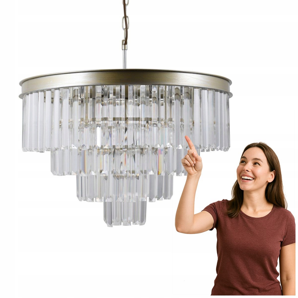Závesná lampa Glamour Verdes šampanská zlatá Italux