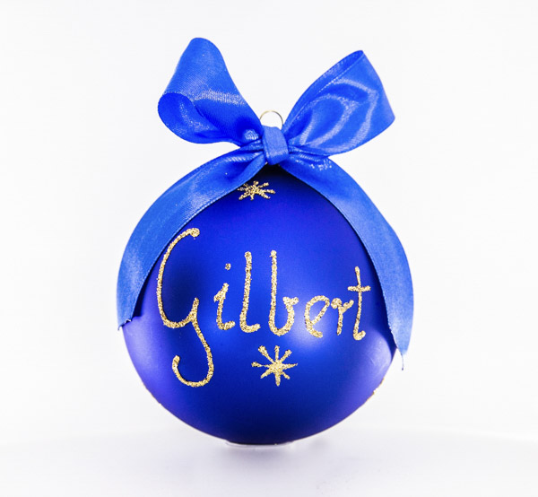 

Bombka szklana z Kokardą i imieniem dedykacją 10cm