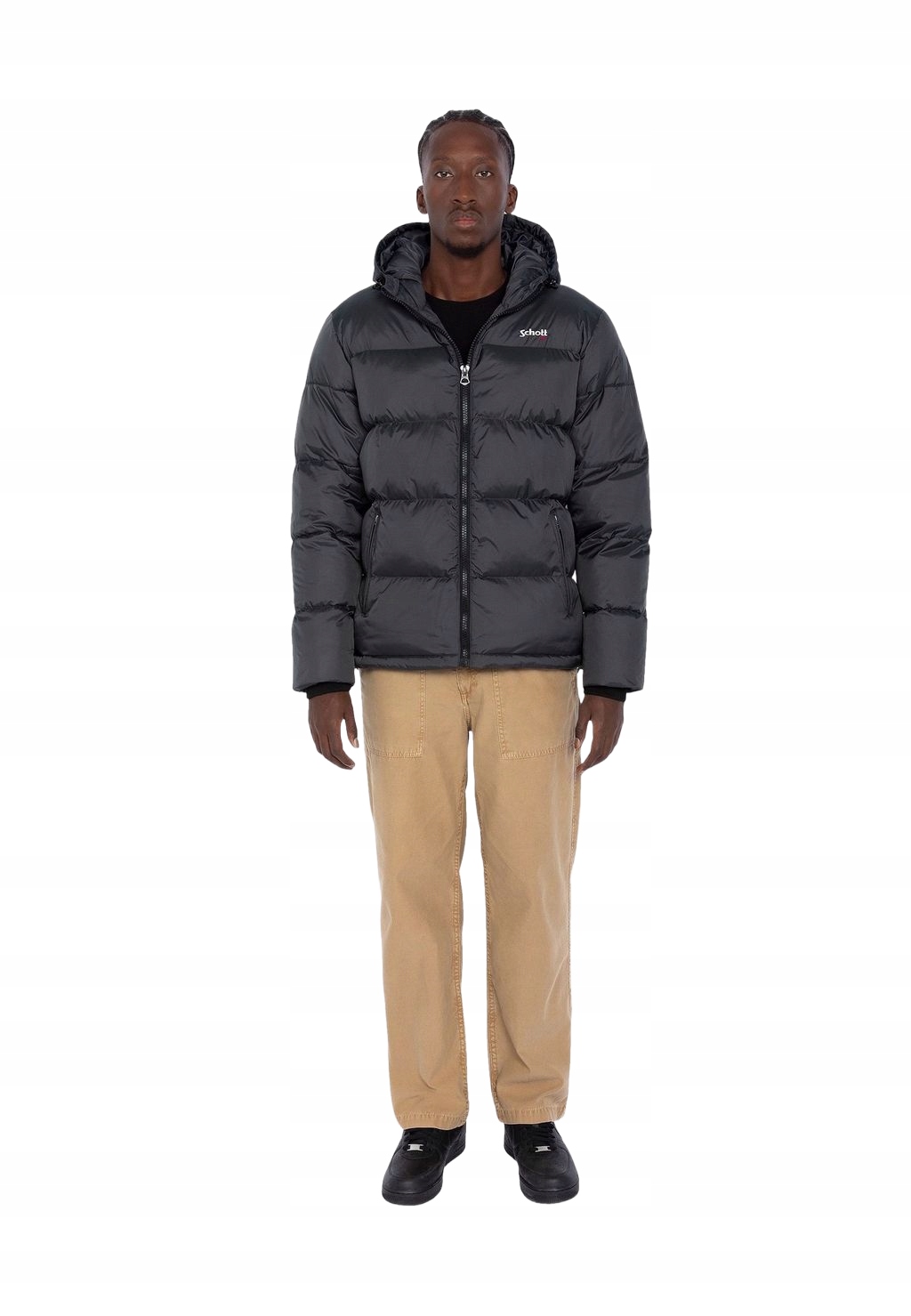Schott Nyc Tmavě Šedá Prošívaná Bunda S Kapucí M 6BB