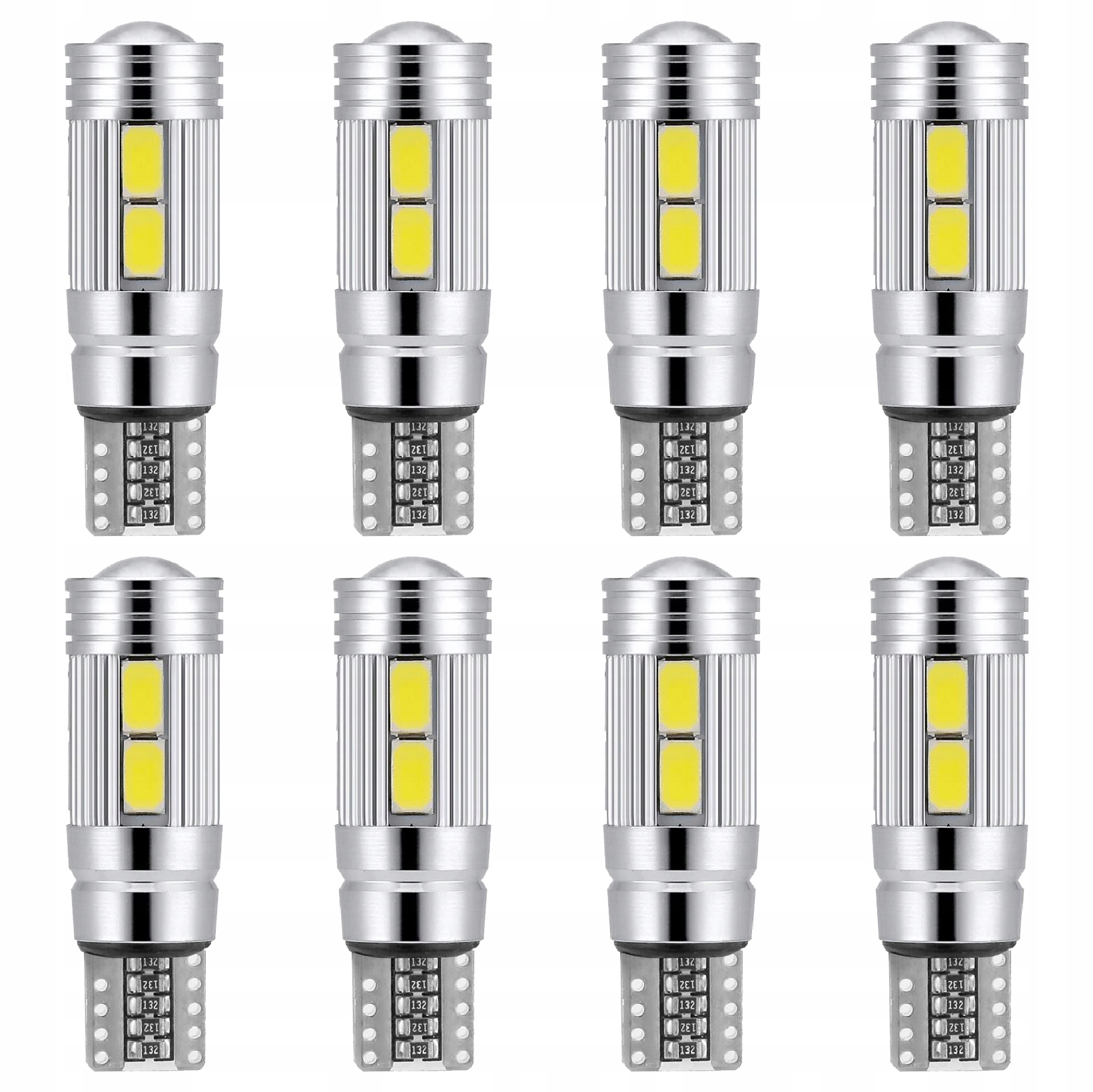 

8x Żarówka T10 10SMD soczewka Canbus biała W5W Led