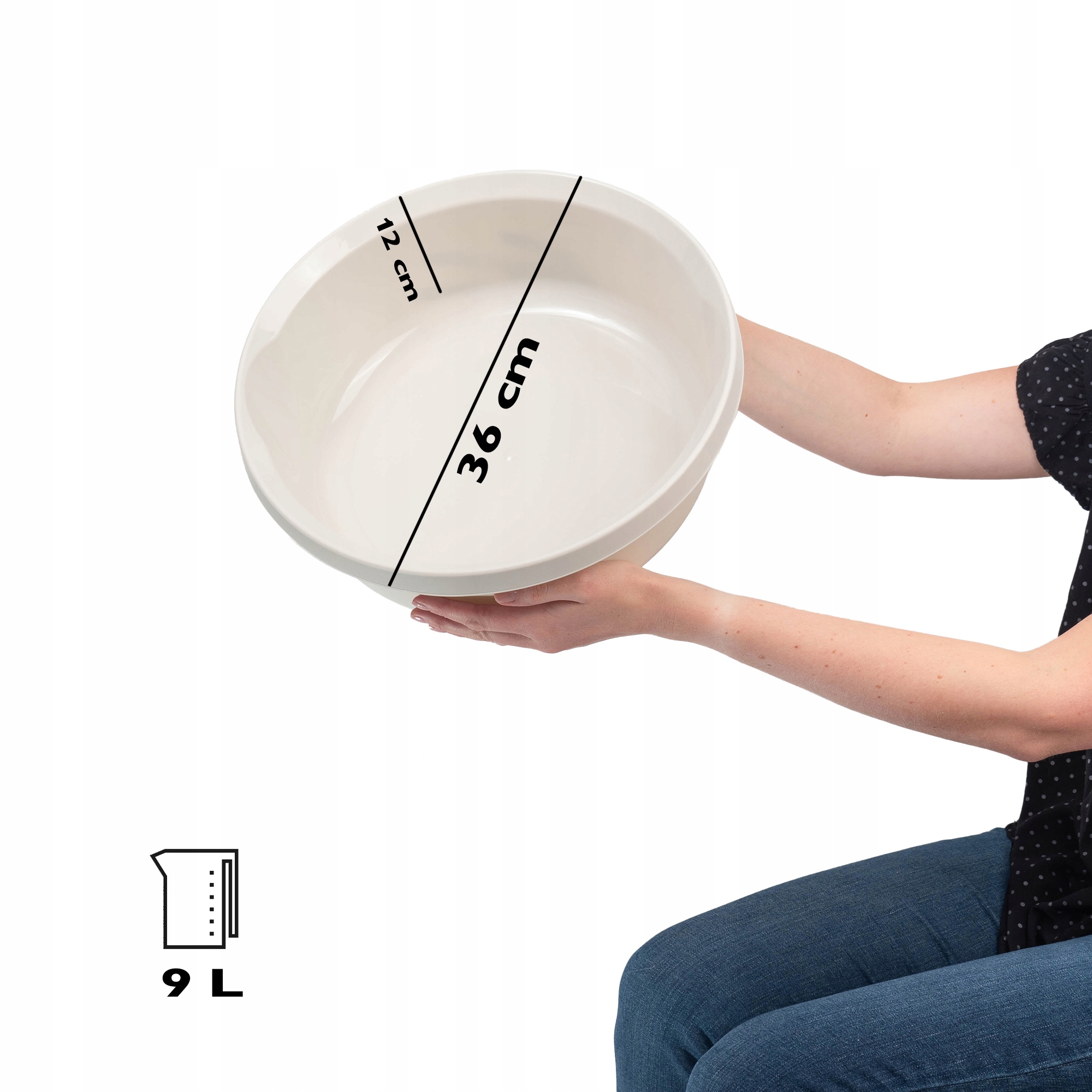 MISKA PLASTIKOWA 9L MIEDNICA OKRĄGŁA BIAŁA Kod producenta K9436