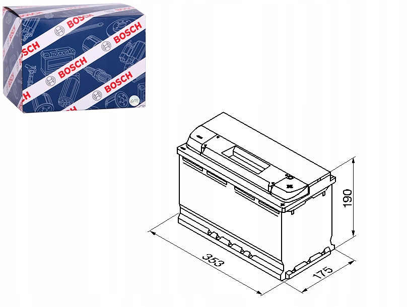 AKUMULÁTOR BOSCH 12V 100AH 830A S5 P + ŠTANDARDNÝ PÓL 353X175X190