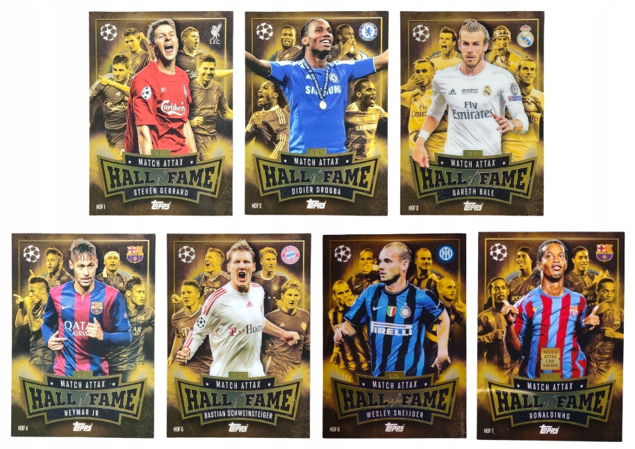 Topps Match Attax 2025-2026 Zestaw 7x Hall Of Fame Ronaldinho Neymar Hof