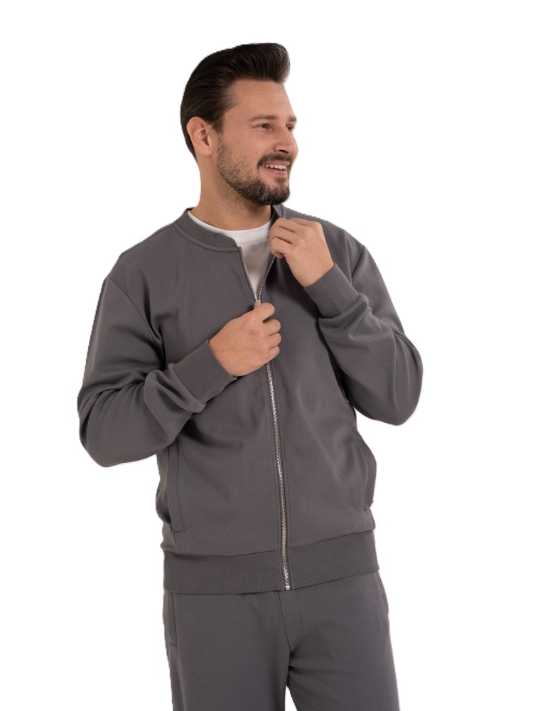 Bluza Męska Bomberka Rozpinana Na Zamek Moraj Bawełniana Klasyczna Szara M