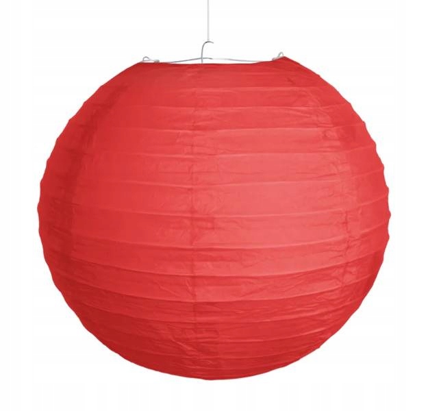 

Lampion Bibułowy Papierowy Kula Czerwony 25 CM