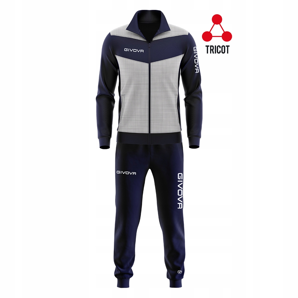 Dres Komplet Piłkarski Sportowy Givova Visa Grigio Melange/blu r.4XL