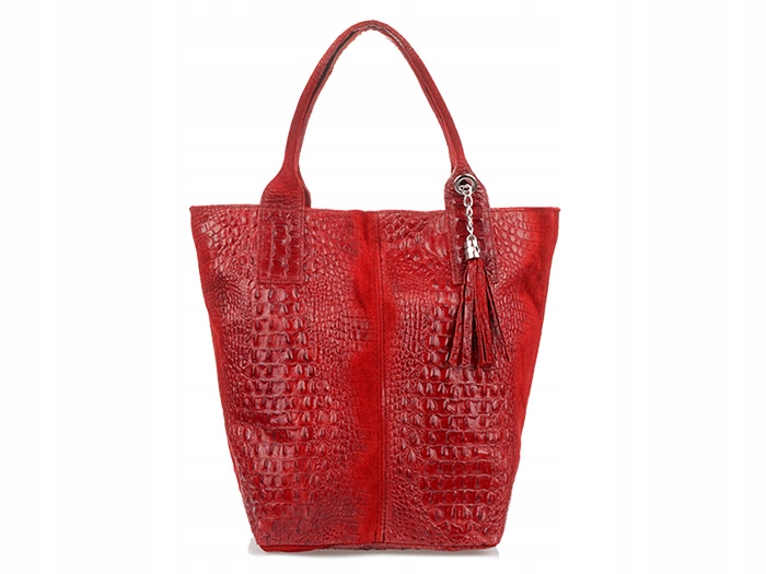 Kožená taška dámská shopper na zip velká A4 s italskou kosmetickou taštičkou