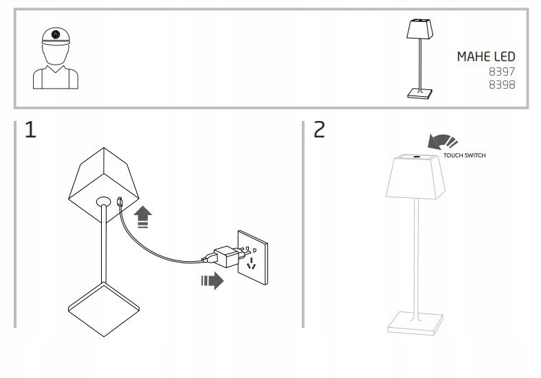 Lampa stołowa MAHE LED biała ładowarka ściemniacz Marka Nowodvorski