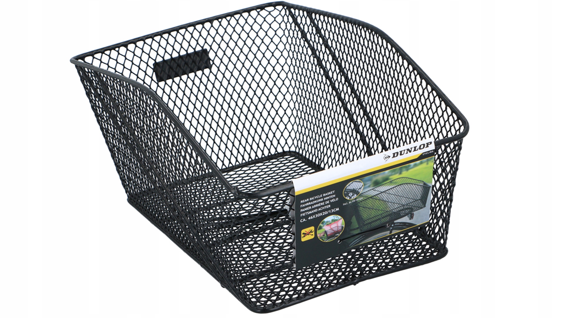 KOSZYK ROWEROWY DUŻY DRUCIANY MONTOWANY NA BAGAŻNIK DUNLOP 13L 10KG Wysokość 20 cm