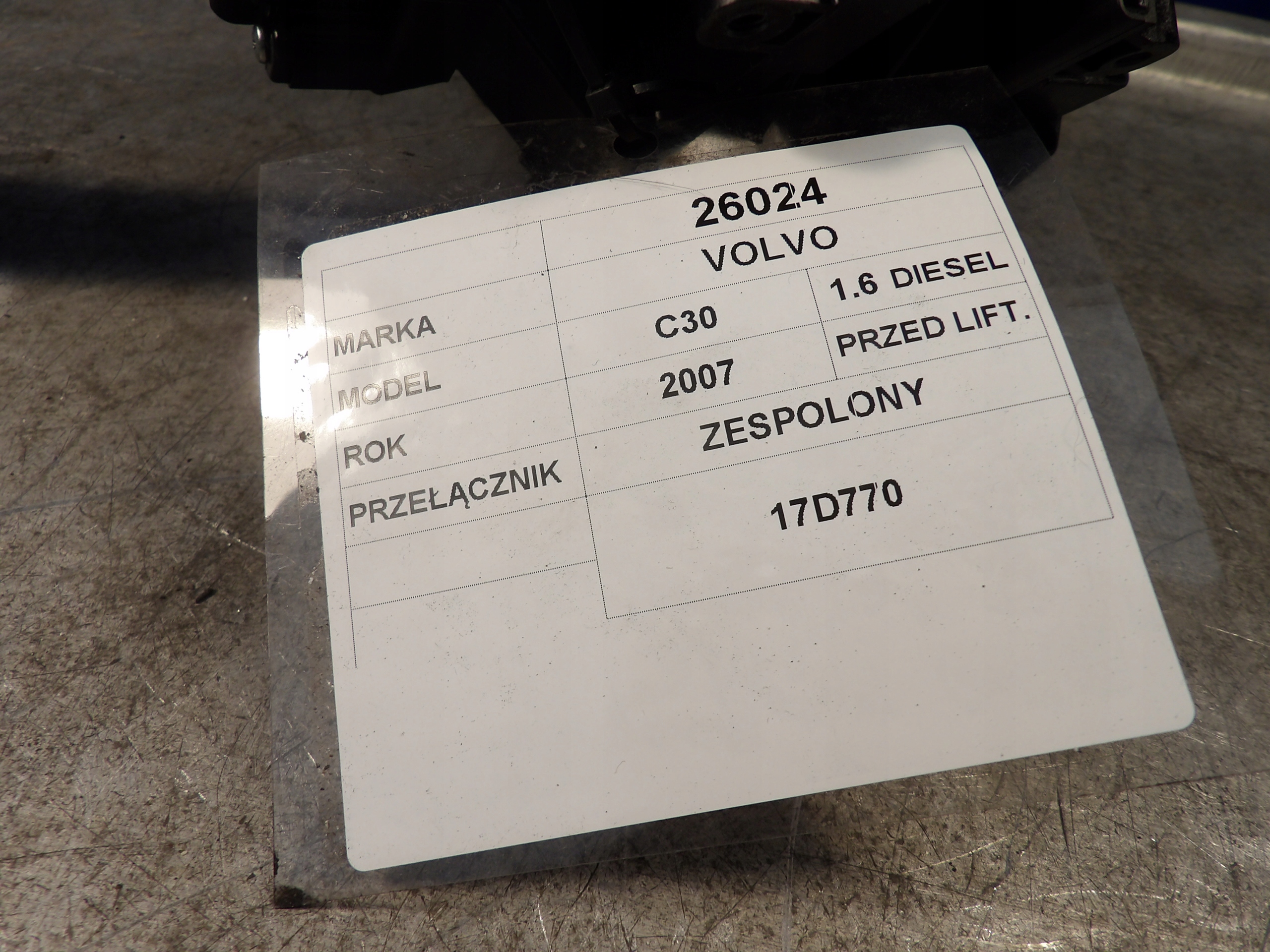 Volvo C30 DEVIO LUCI TERGICRISTALLO TERGI P30773148, 17G137-3
