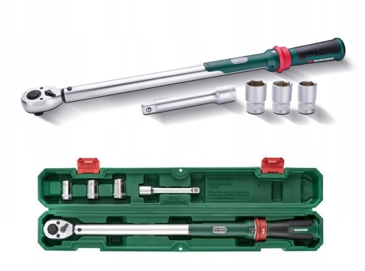 Klucz dynamometryczny 1/2" Parkside 40-210 Nm nasadki 17/19/21 walizka