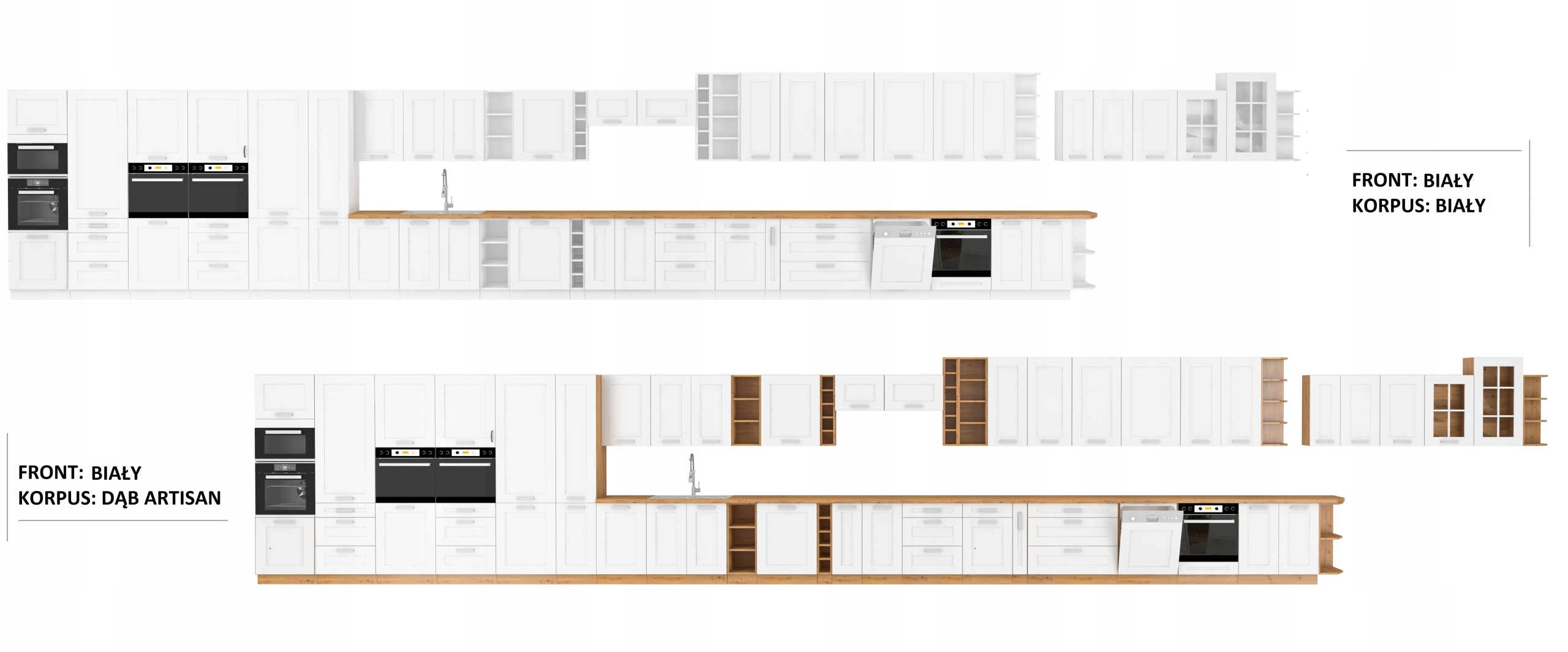 Szafka do zabudowy lodówki 60 cm CLAYGREY LUCY Liczba szuflad Brak