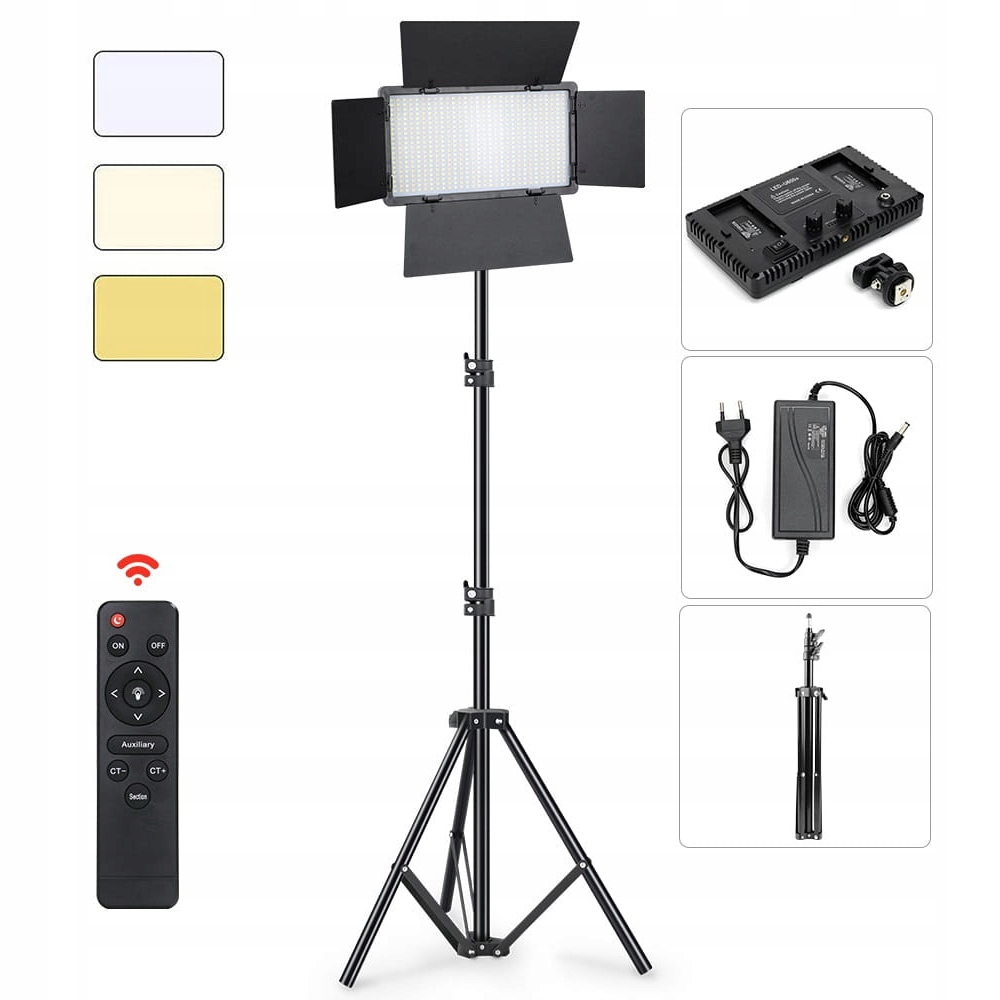 Lampa Panelowa Studyjna do Zdjęć 1160 Led 50W Statyw 220cm Rgb Fotografii