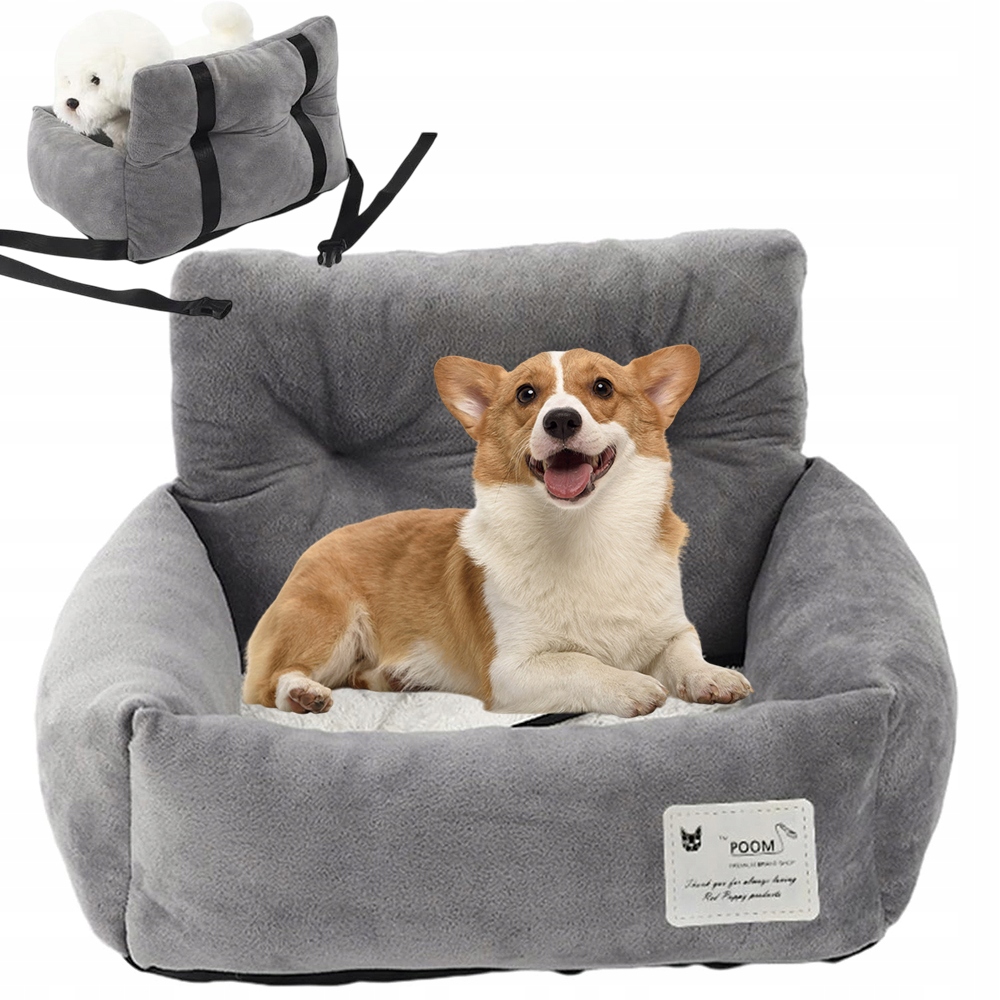 Levně Přepravka Pro Psa Kočku Autosedačka Šedá Pelíšek Se Zapínáním