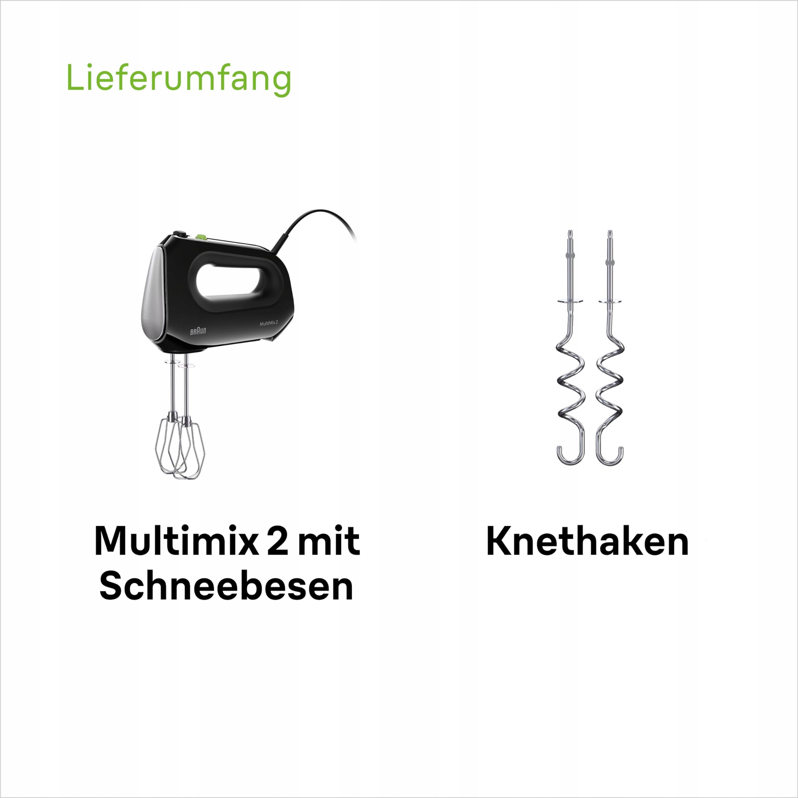 BRAUN Household MultiMix 2 Mikser Ręczny 500W 4 Prędkości Turbo Czarny — miniatura 7