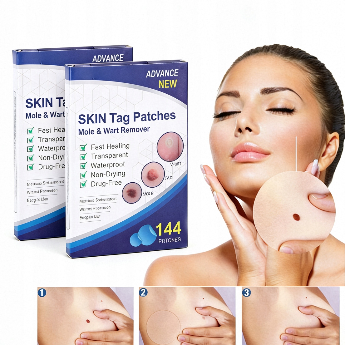 144 Kusů Náplastí Aplikátor Na Vlákniny 2ks