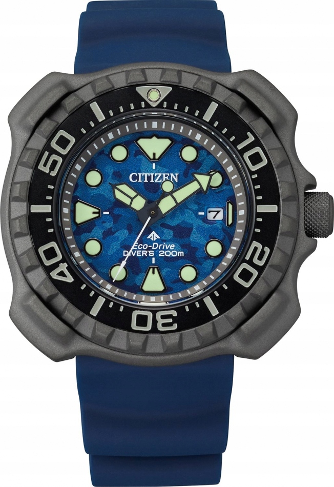 Zestaw męski Citizen BN0227-09L niebieski sportowy do nurkowania
