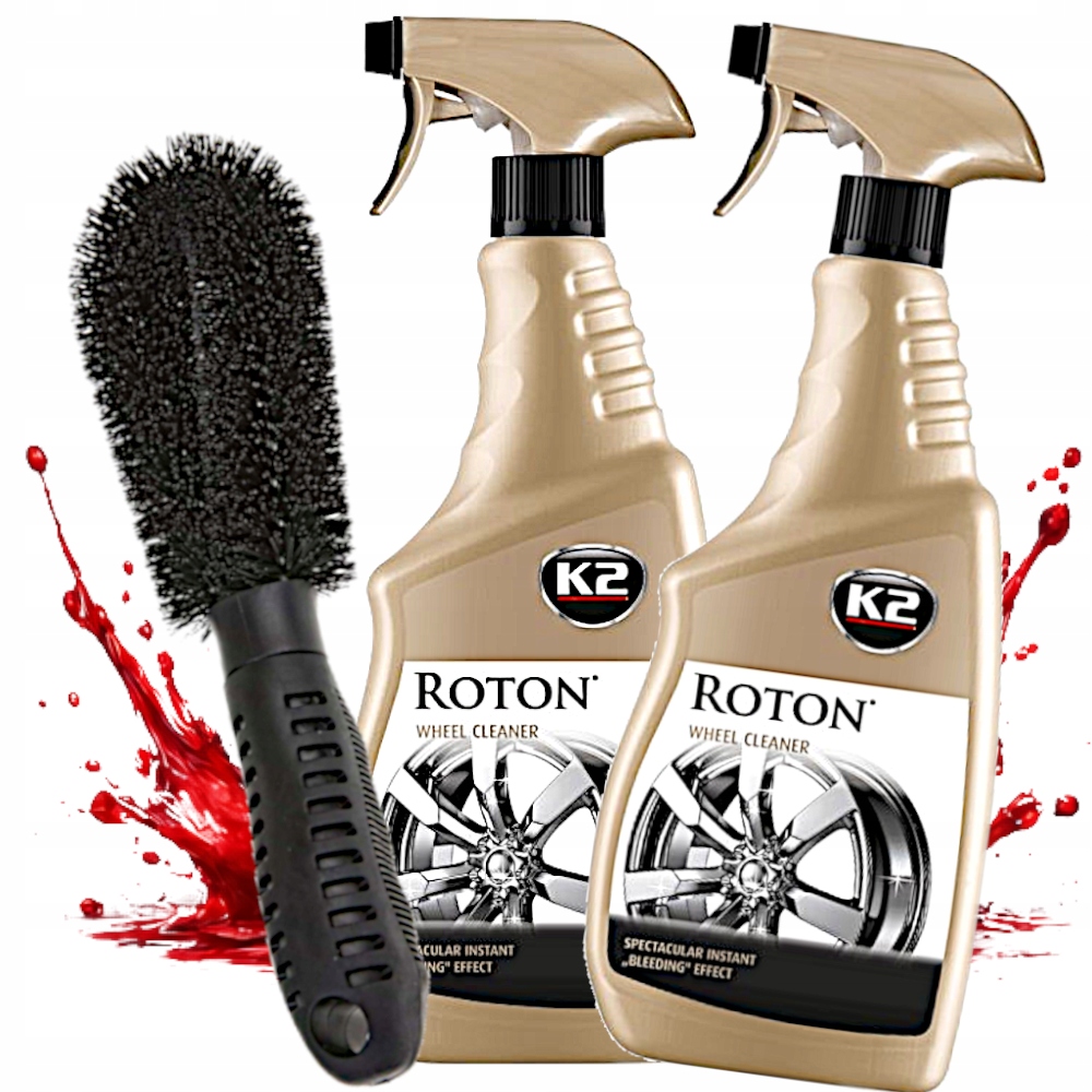 2x K2 Roton +szczotka Płyn Do Mycia Czyszczenia Felg Aluminiowych Stalowych