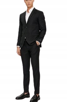 Jack&jones Černý Oblek S Elegantní Vlnou Plus Size 56 J9B