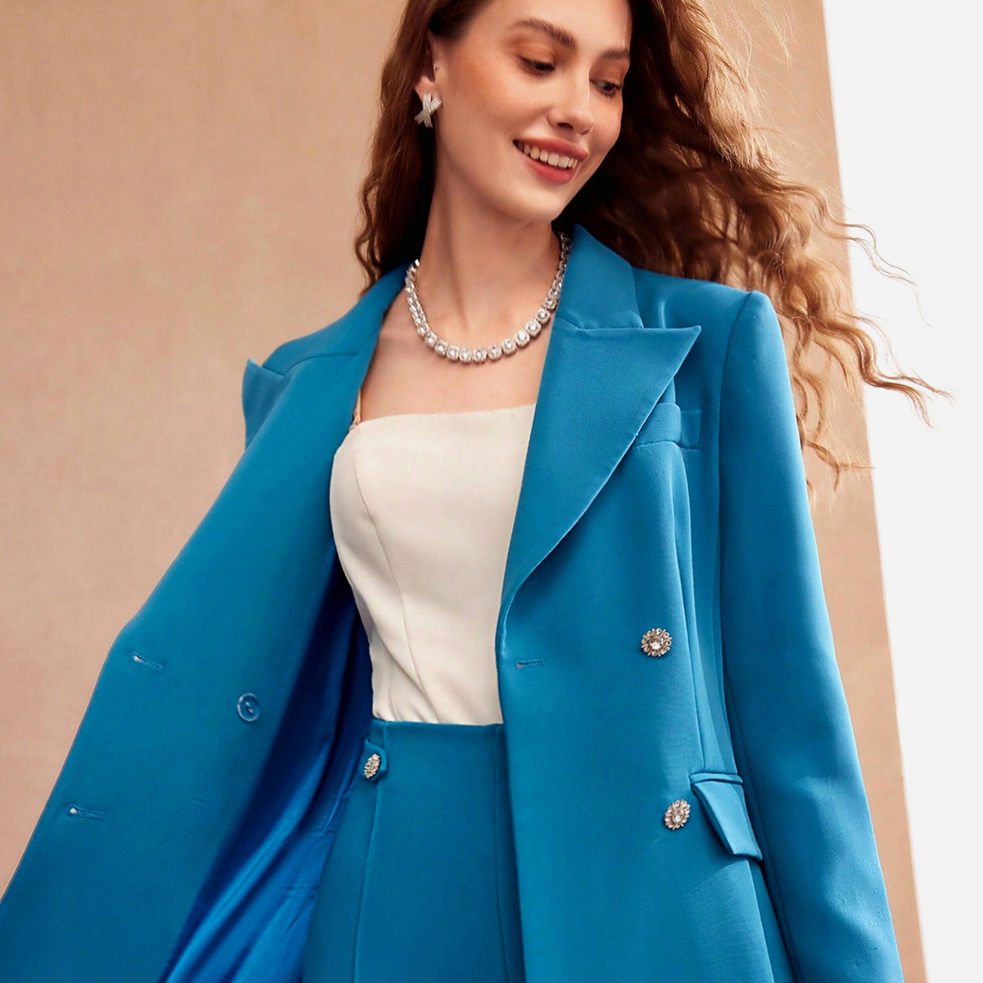 Sako modré s ozdobnými knoflíky, velikost S