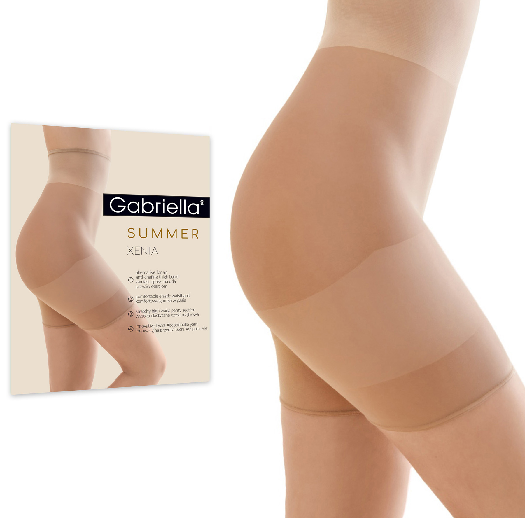 GABRIELLA XENIA - XL/XXL – majtki wyszczuplające na uda, przeciw otarciom