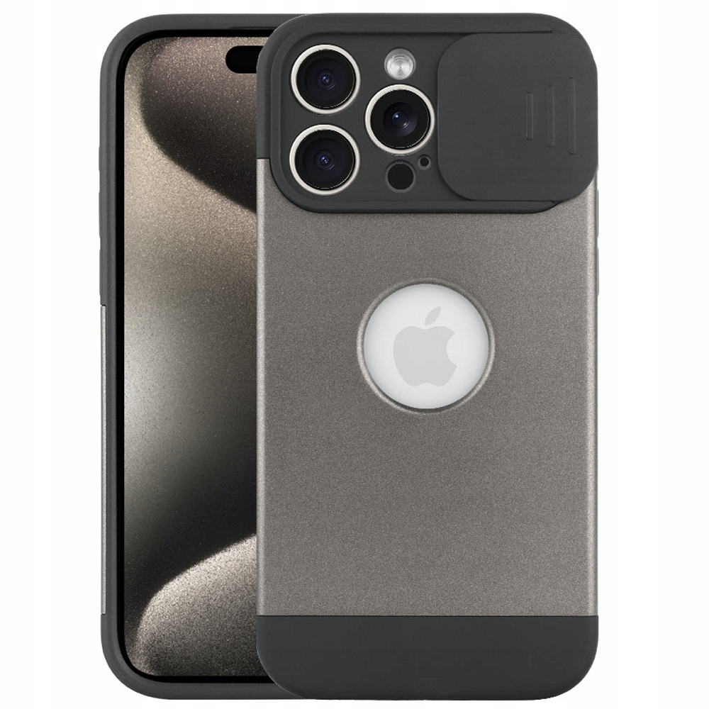 Etui PANCERNE ERBORD CAM SLIDE do iPhone 15 Pro, do MagSafe, Grey Titanium Dedykowany model iPhone 15 Pro