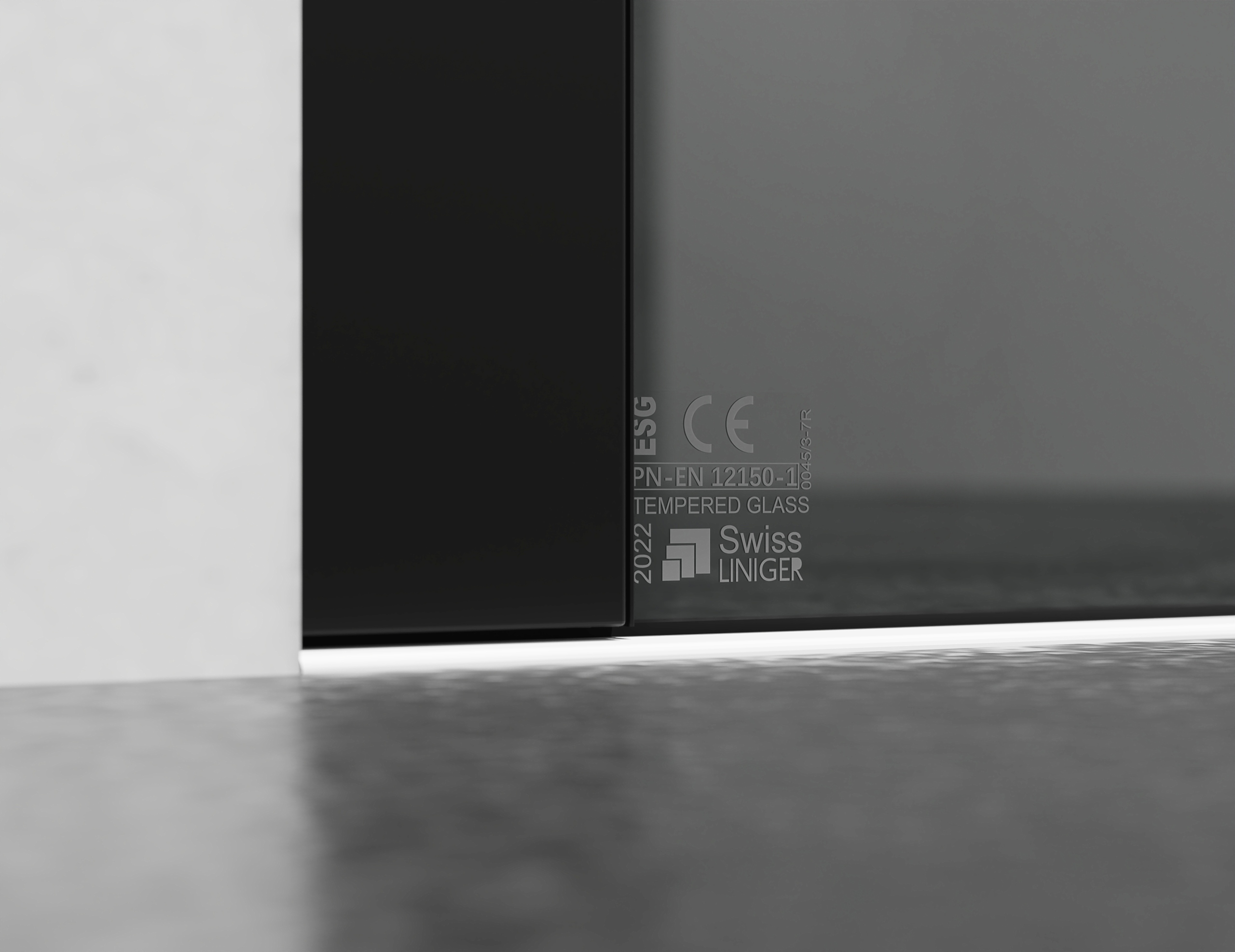 Czarne Drzwi Prysznicowe Przesuwne 125cm D20VG 8mm Grubość szkła/szyby 8 mm