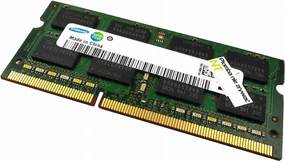 

Pamięć Ram 4GB DDR3 So-dimm 10600S 1333MHz Samsung