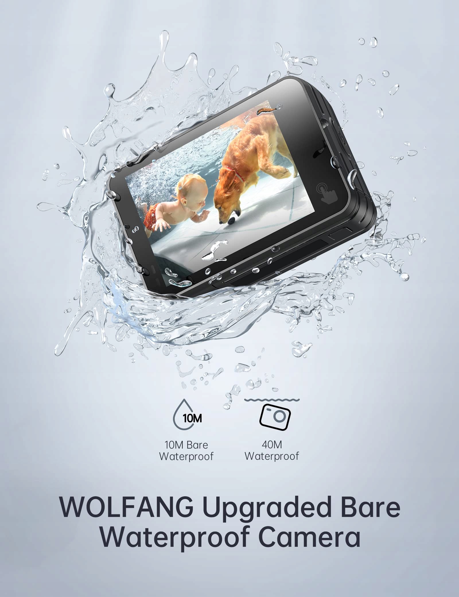 WOLFANG GA420 Kamera Sportowa 4K 60FPS Wodoodporna WiFi EIS Dual Screen — miniatura 10