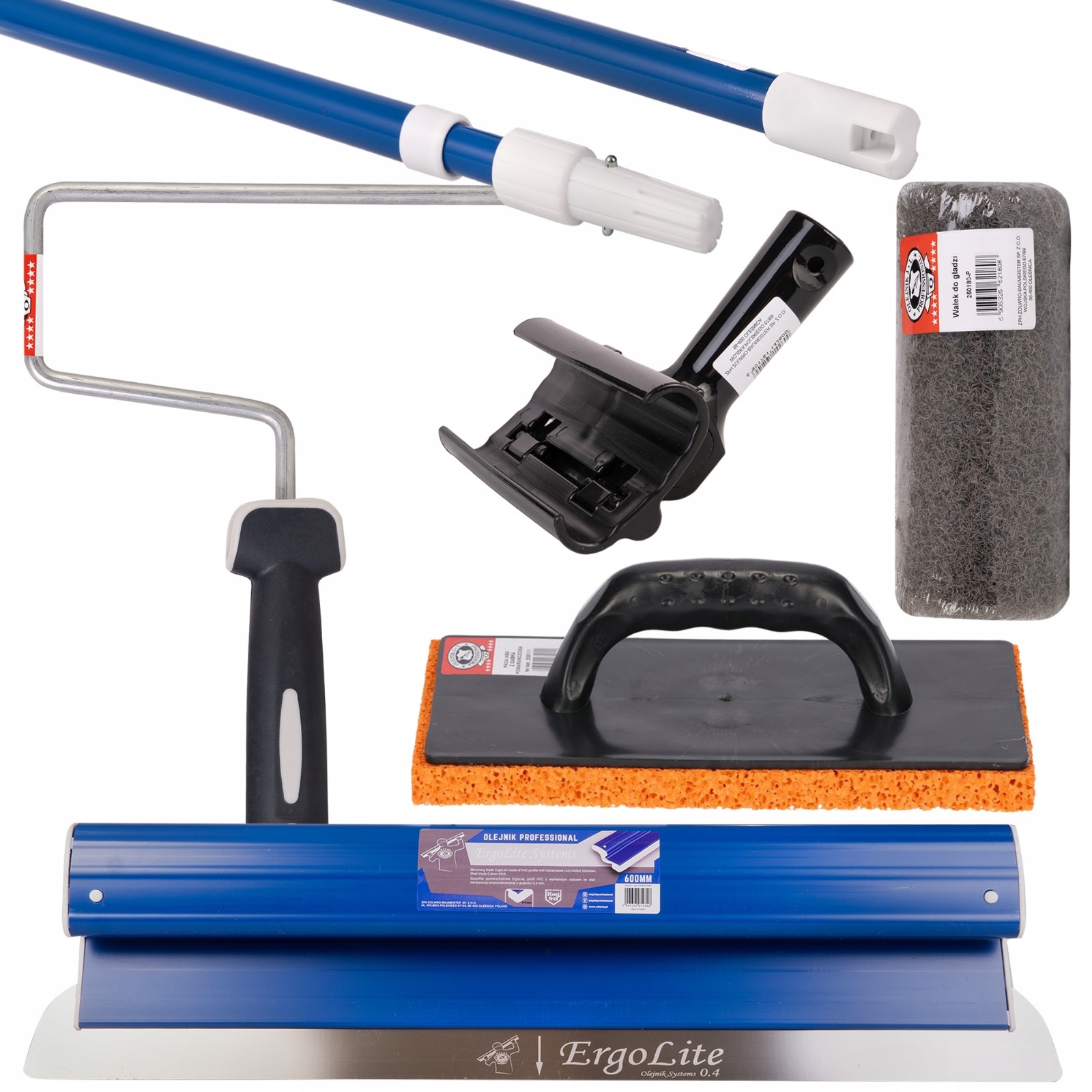 SZPACHLA NÓŻ DO GŁADZI 60CM ADAPTER KIJ WAŁEK RĄCZKA PACA Z GĄBKĄ