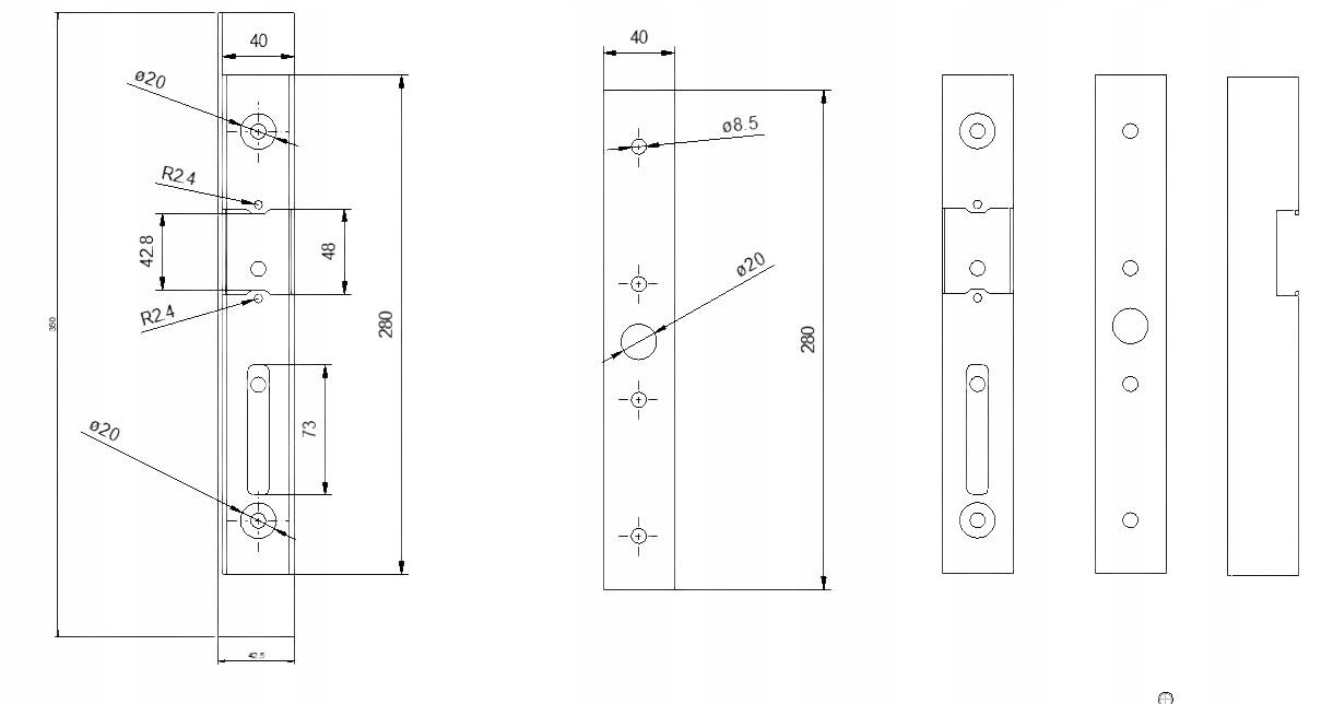 kaseta elektrozaczepu ocynkowana L350MM Stan opakowania oryginalne