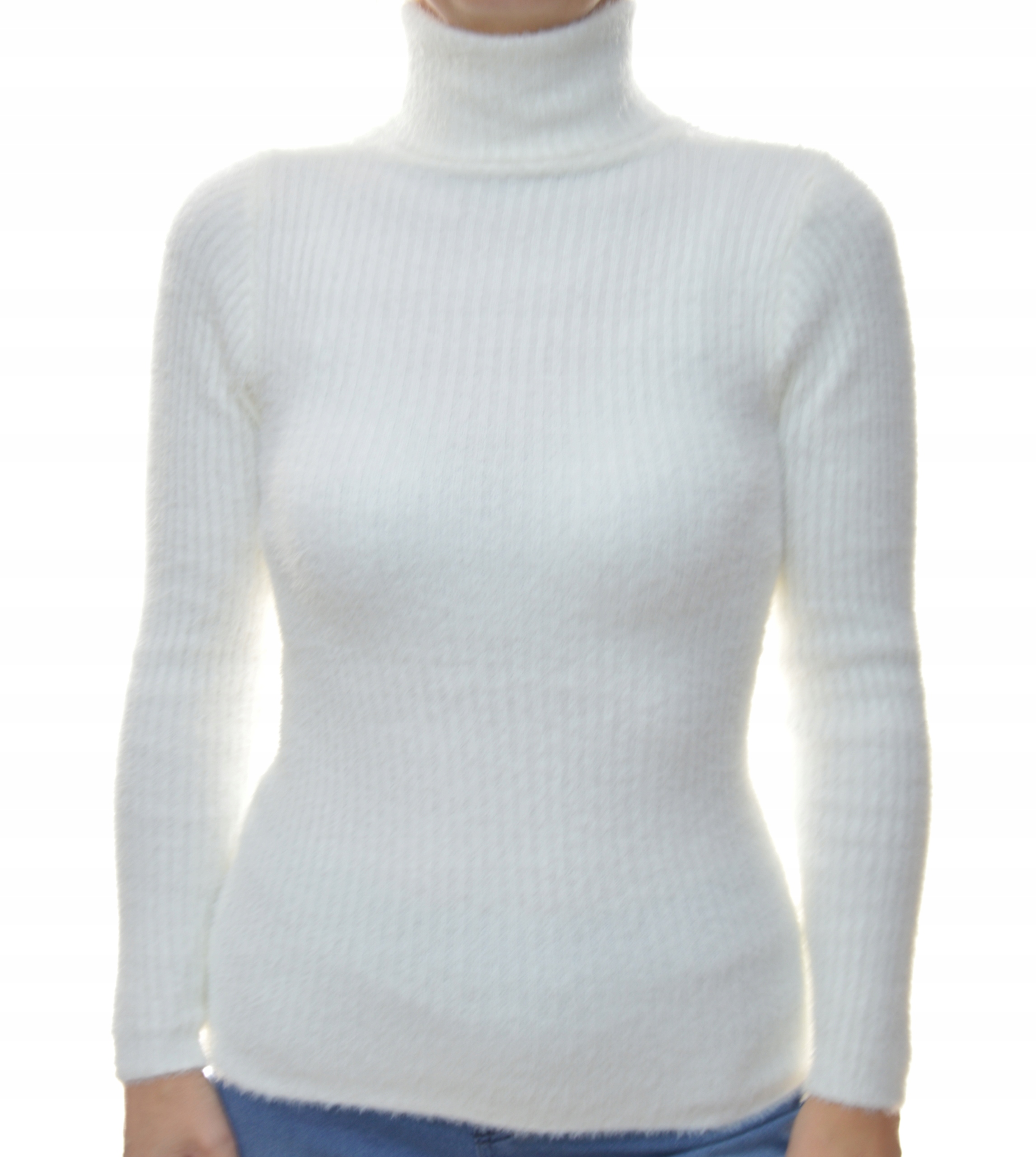 

Damski sweter typu alpaka golf w prążek Uni
