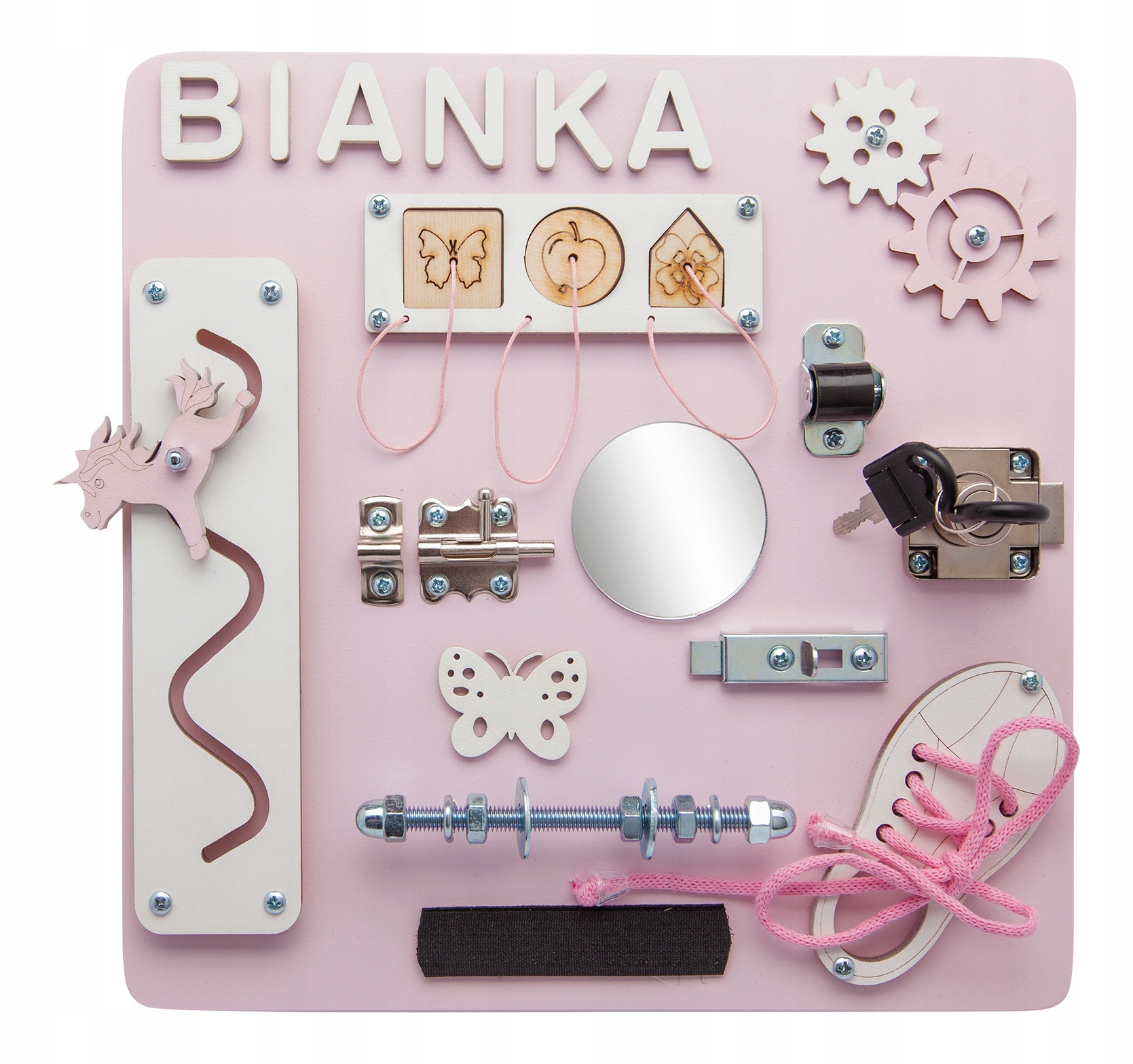 

Tablica Manipulacyjna Sensoryczna Montessori Imię