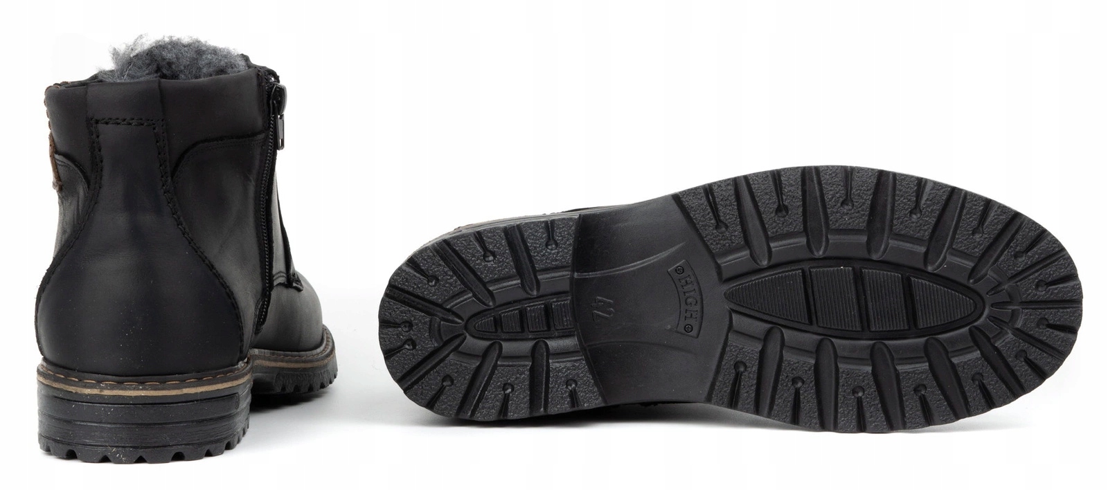 Buty męskie trzewiki zimowe skóra J35S czarne 43 Płeć mężczyzna