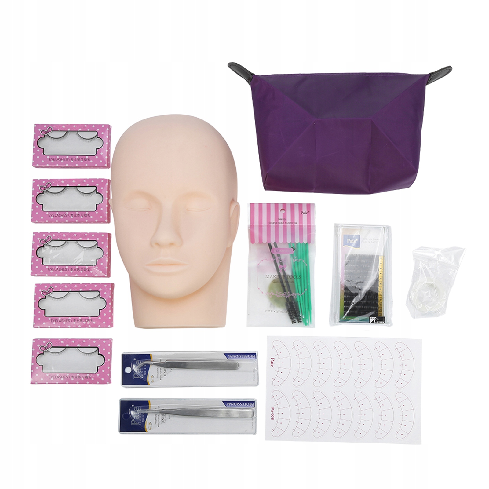 Sada Pro Prodlužování Řas Pro Učení Z Hlavy Figuríny -12 Ks