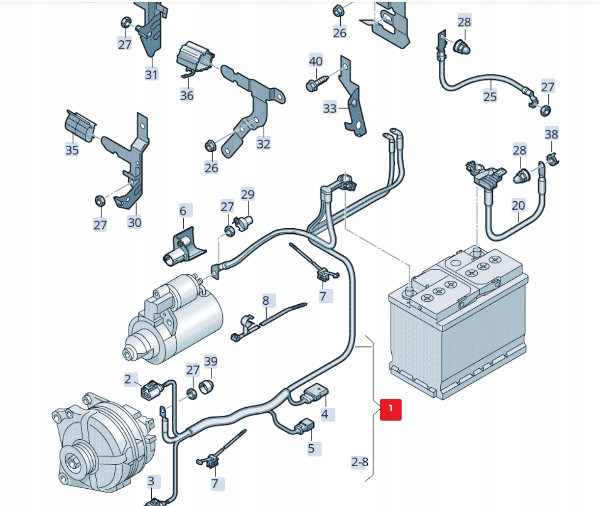 AUDI A1 T-CROSS ПРОВОДКА ALTERNATORAq0971349qb