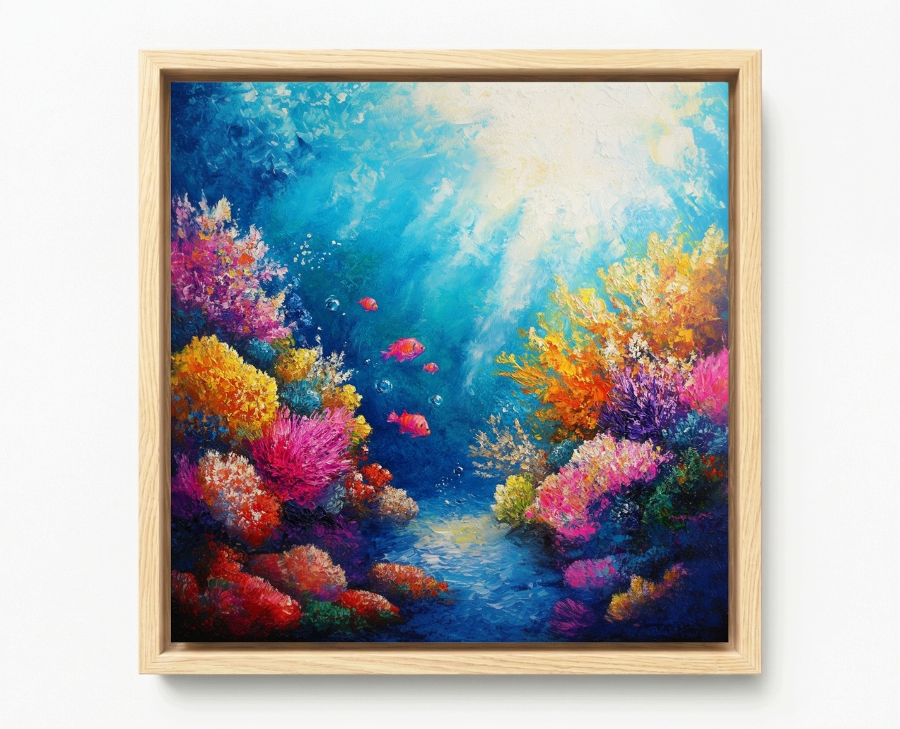 Obraz Rám Americký Box Podvodní Svět Voda Korálový Útes Ryby Pohled 60x60