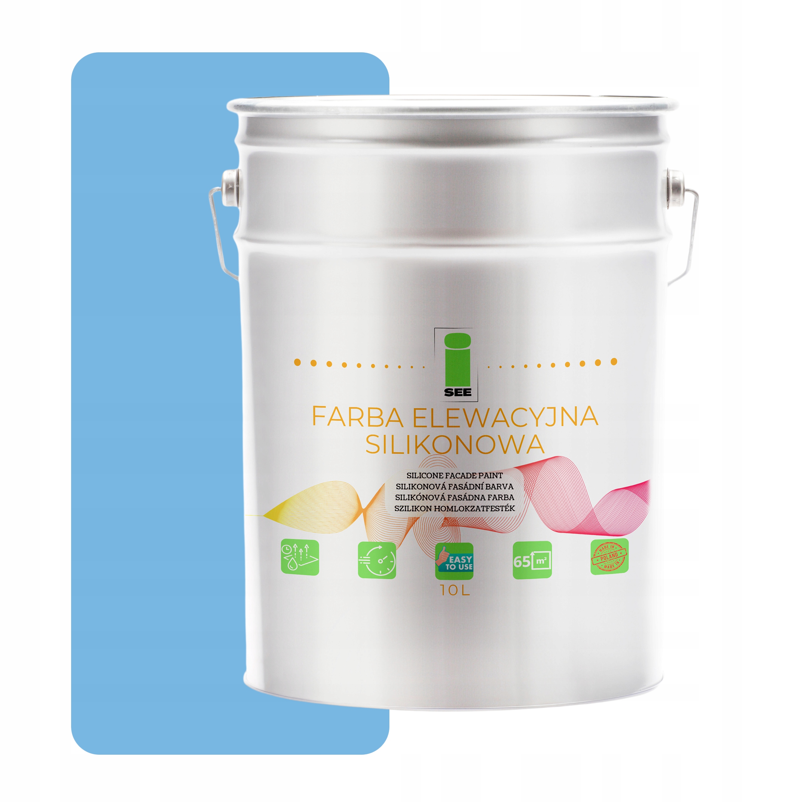 Priedušná silikónová fasádna farba 10L matná modrá pastelová