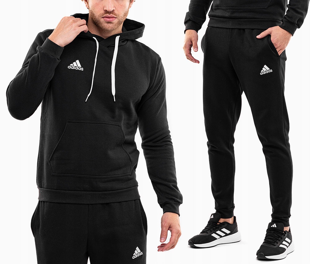 Dres Komplet Męski adidas Entrada 22 Sportowy Bluza Spodnie Kaptur roz.M