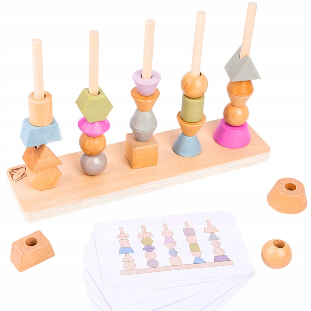 DREWNIANA UKŁADANKA KLOCKI DREWNIANE EDUKACYJNA ZABAWKA DO NAUKI SOLIDNA Wiek dziecka 12 m +