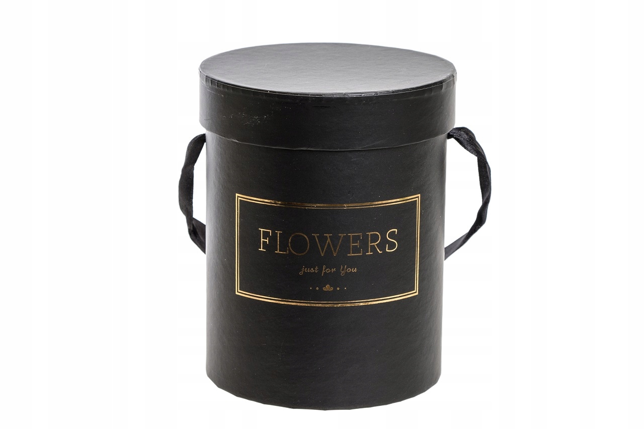Pudełko okrągłe - Flowerbox - czarne