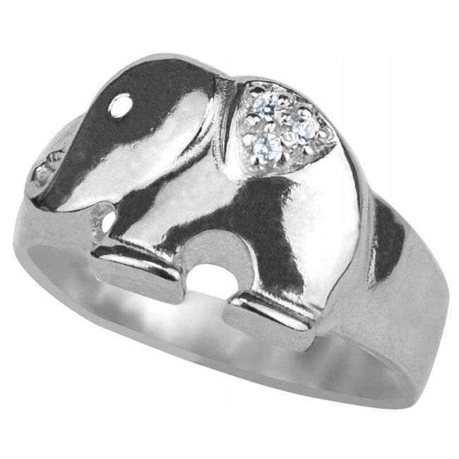 Stříbrný Prstýnek Naštěstí Slon Slon 925