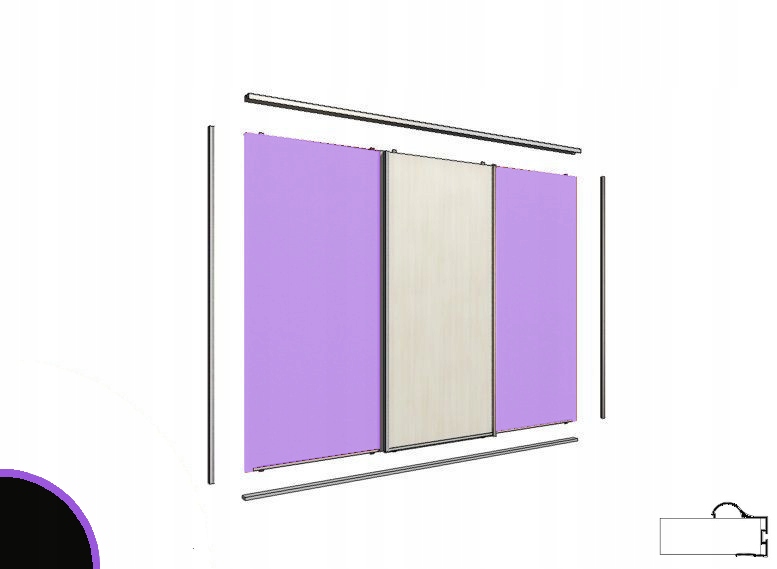 

Zestaw do drzwi przesuwnych Ergo 3,0m/3D czarny