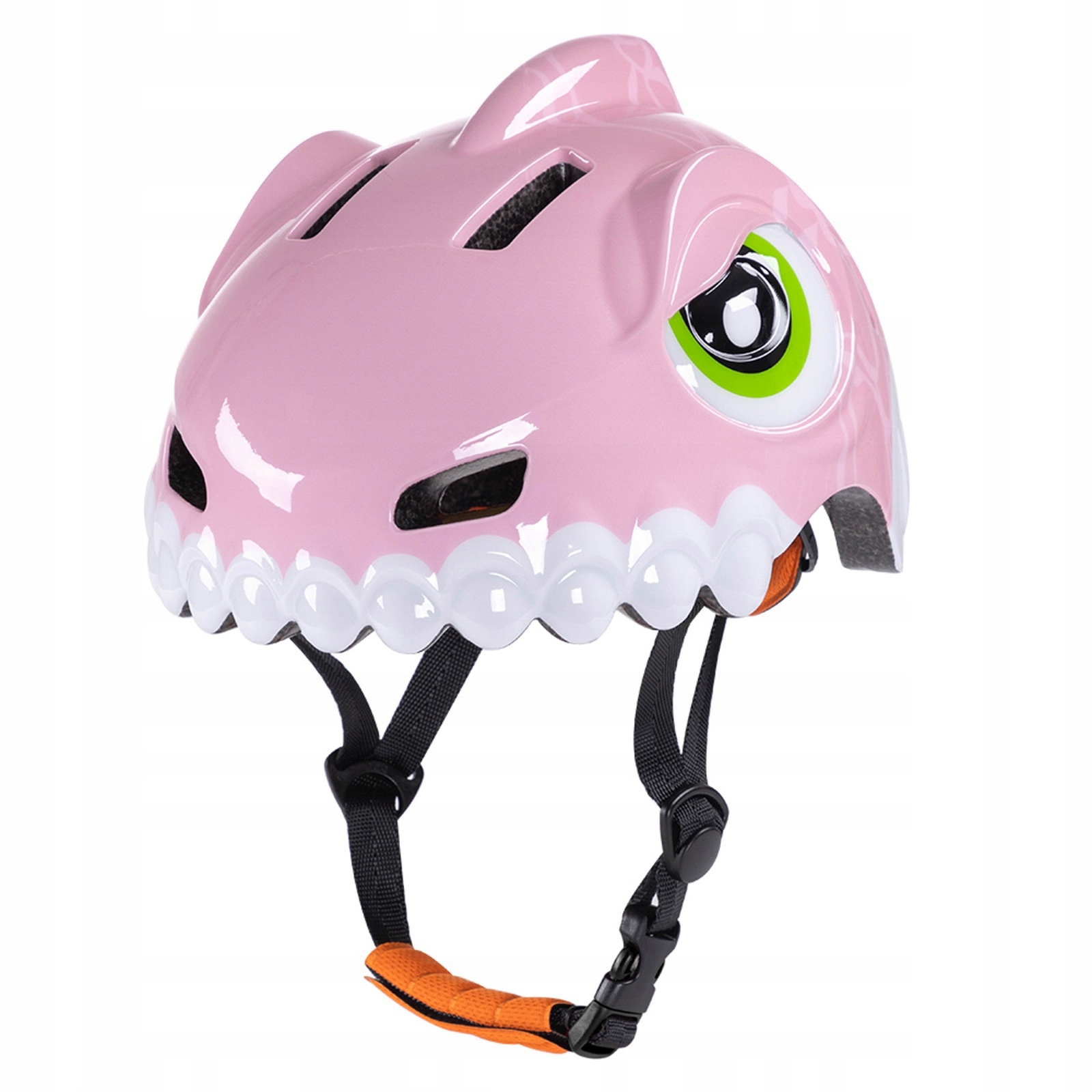 Kask rowerowy dziecięcy 52-56 cm różowy dinozaur